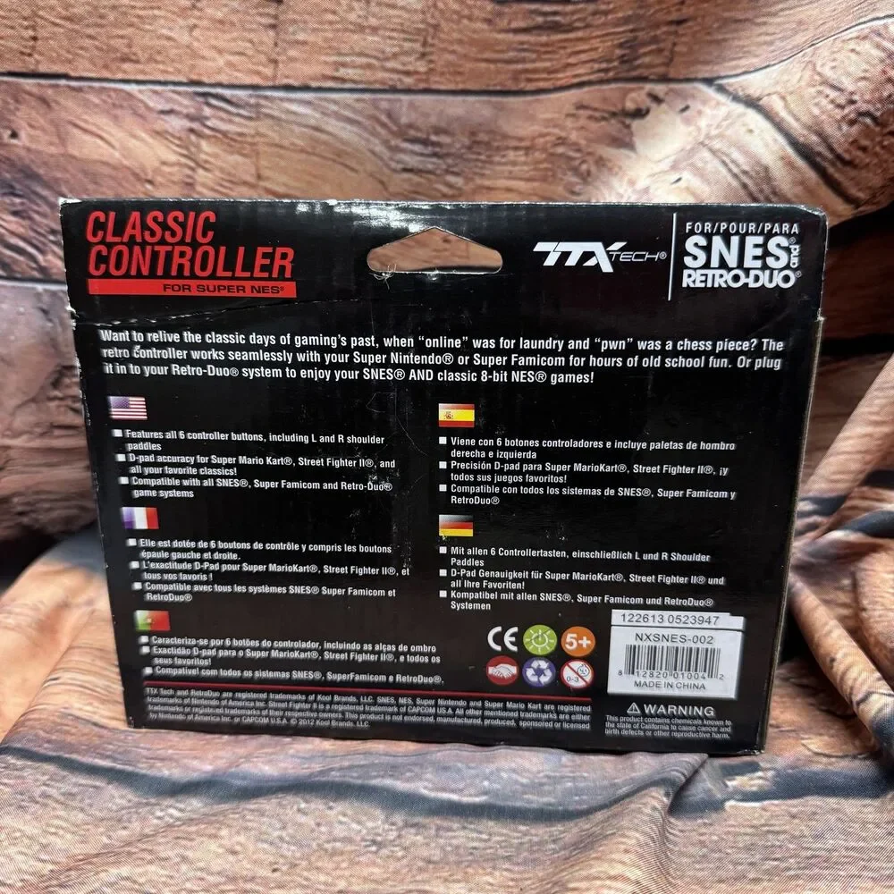 TTX Tech Classic Controller for Super NES & Retro-Duo - Wired SNES Style Gamepad